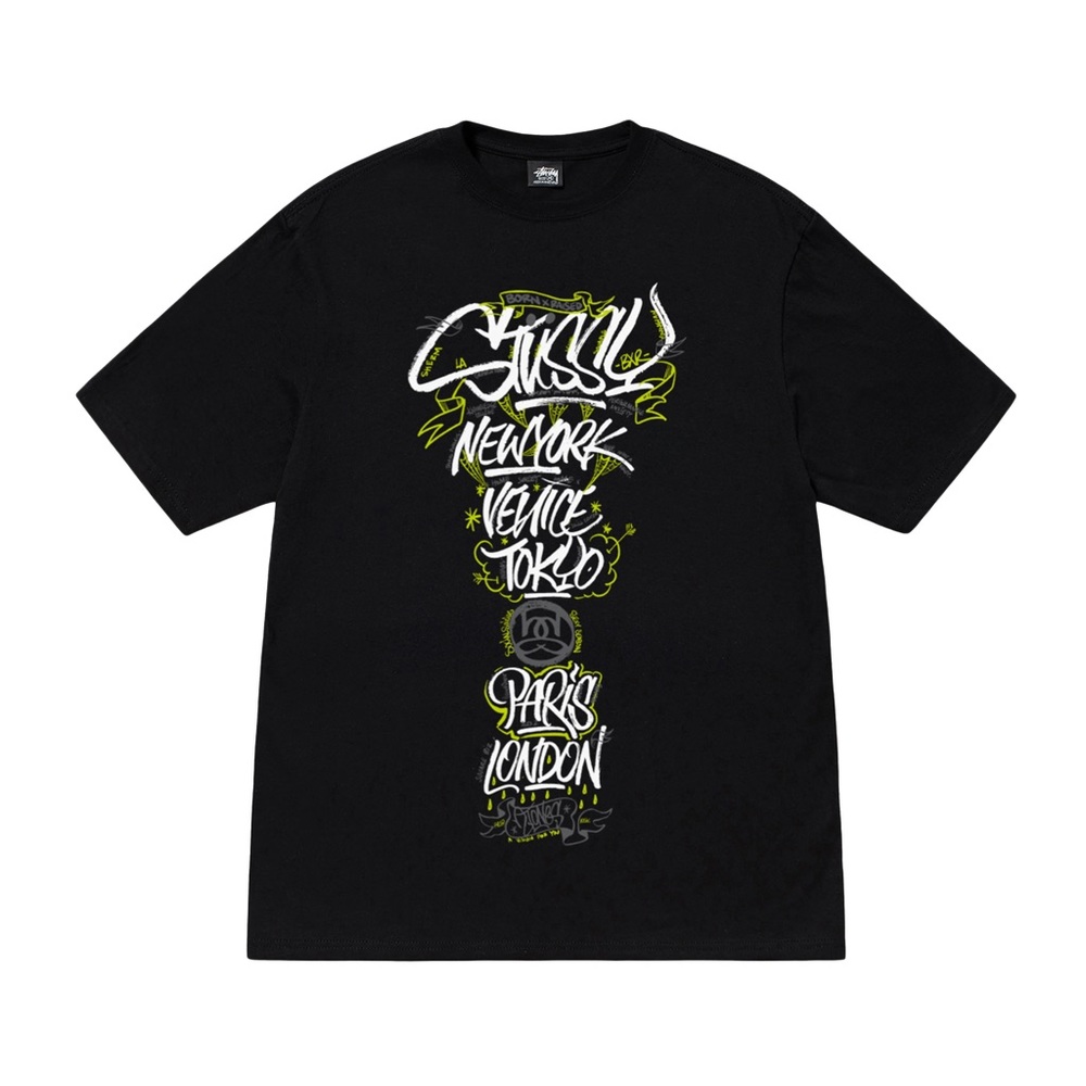Stussy x born x raised handstyle tee